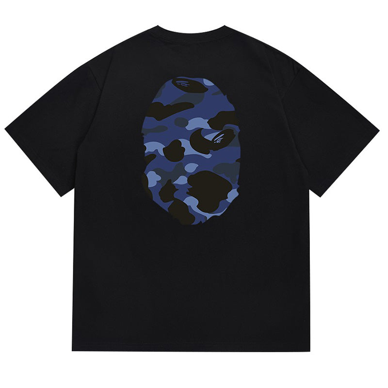 BAPE Blue Camo Side Big Ape Head Men's T-Shirt - White