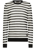 Dolce & Gabbana logo-embroidered striped jumper
