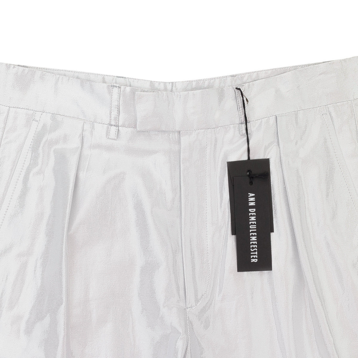 DEMEULEMEESTER STRAIGHT SILVER MEN'S CASUAL PANTS
