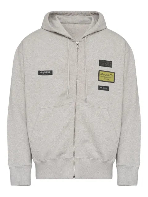 MM6 Maison Margiela zip-up logo-appliqué hoodie