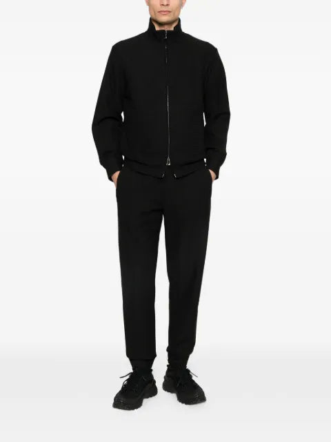 Emporio Armani full zip hoodie in jacquard jersey essential