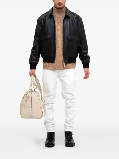 PLACE OF ËLMS monolink-debossed leather jacket