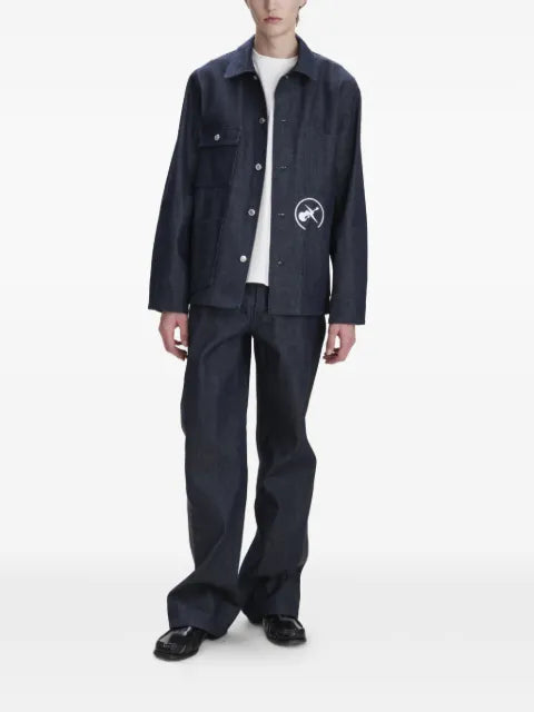 A.P.C. logo-detail chest-pocket shirt jacket
