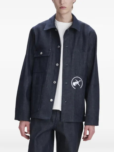 A.P.C. logo-detail chest-pocket shirt jacket