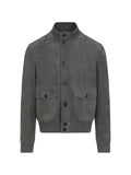 Zegna buttoned leather jacket
