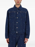 Drôle De Monsieur monogram-print striped denim jacket