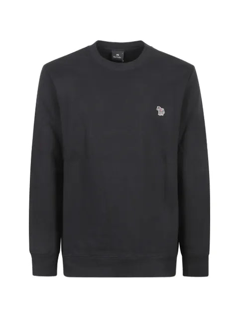 Paul Smith black cotton embroidered Zebra-logo sweatshirt