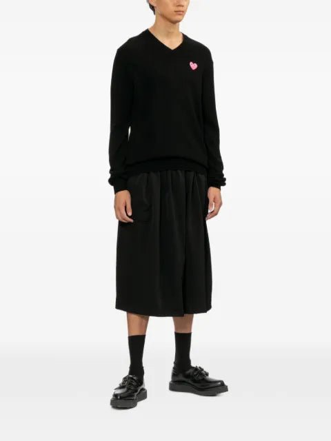 Comme Des Garçons Play worsted yarn v-neck sweater