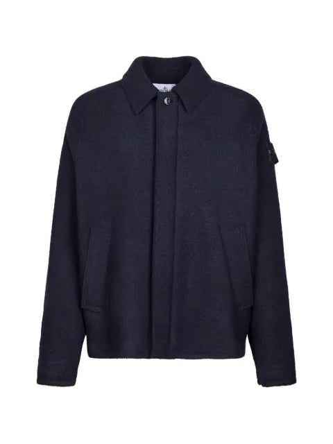 Stone Island logo-patch button-up jacket