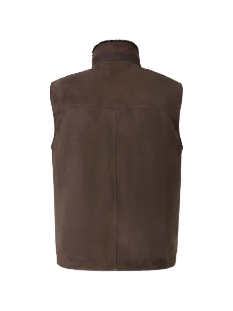 Canali shearling-lined suede gilet