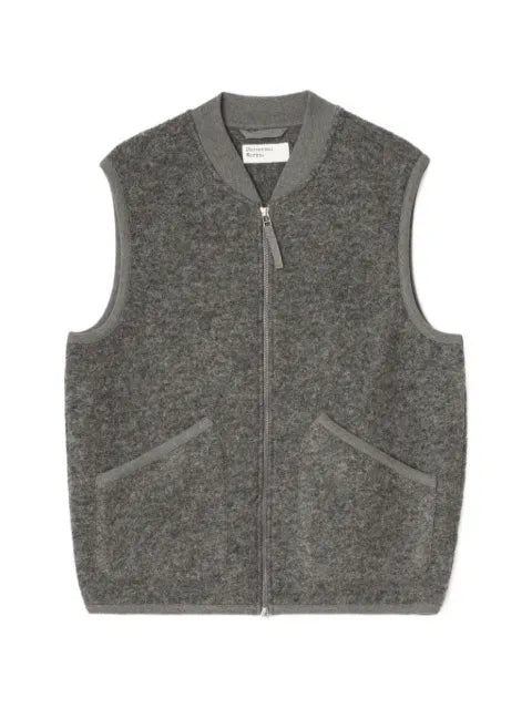 Universal Works zip-up ribbed-collar waistcoat