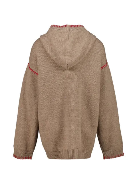 Baziszt Kafti whipstitch cashmere hoodie