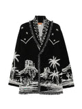 Alanui intarsia-knit fringed cardigan