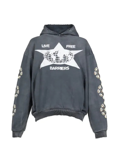 BARRIERS Cowrie Crystal hoodie