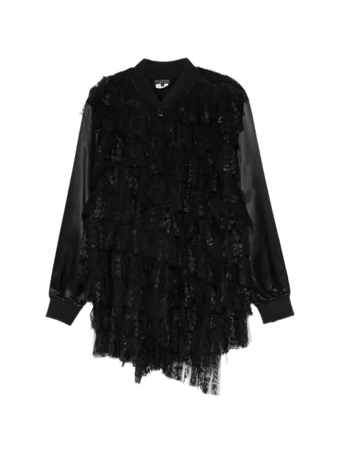 Comme des Garçons Homme Plus ruffled lace-panel Chester jacket