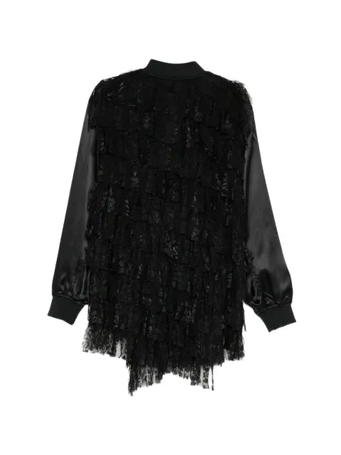 Comme des Garçons Homme Plus ruffled lace-panel Chester jacket