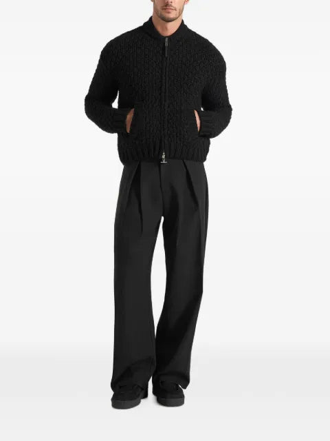 Manière De Voir Darel in black wool knit bomber jacket