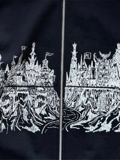 Warren Lotas Kingdom Castle zip-up hoodie