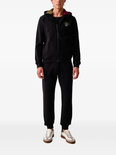 Aeronautica Militare logo-embroidered zip-up hoodie