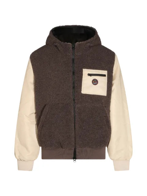Mauna Kea fleece-texture panelled jacket