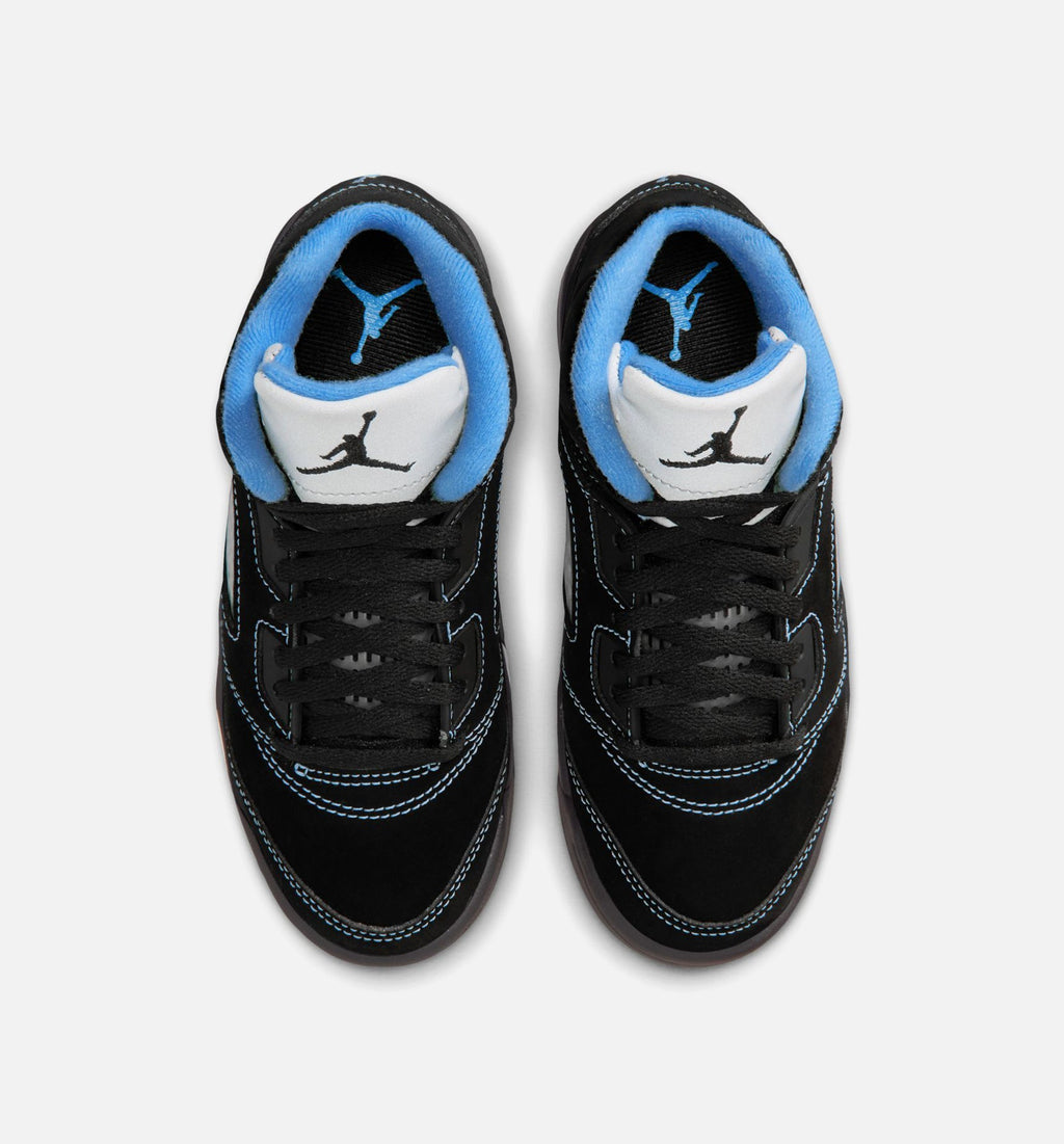 Air Jordan 5 Retro Black Carolina – Preschool Lifestyle Shoe in Black/University Blue/White