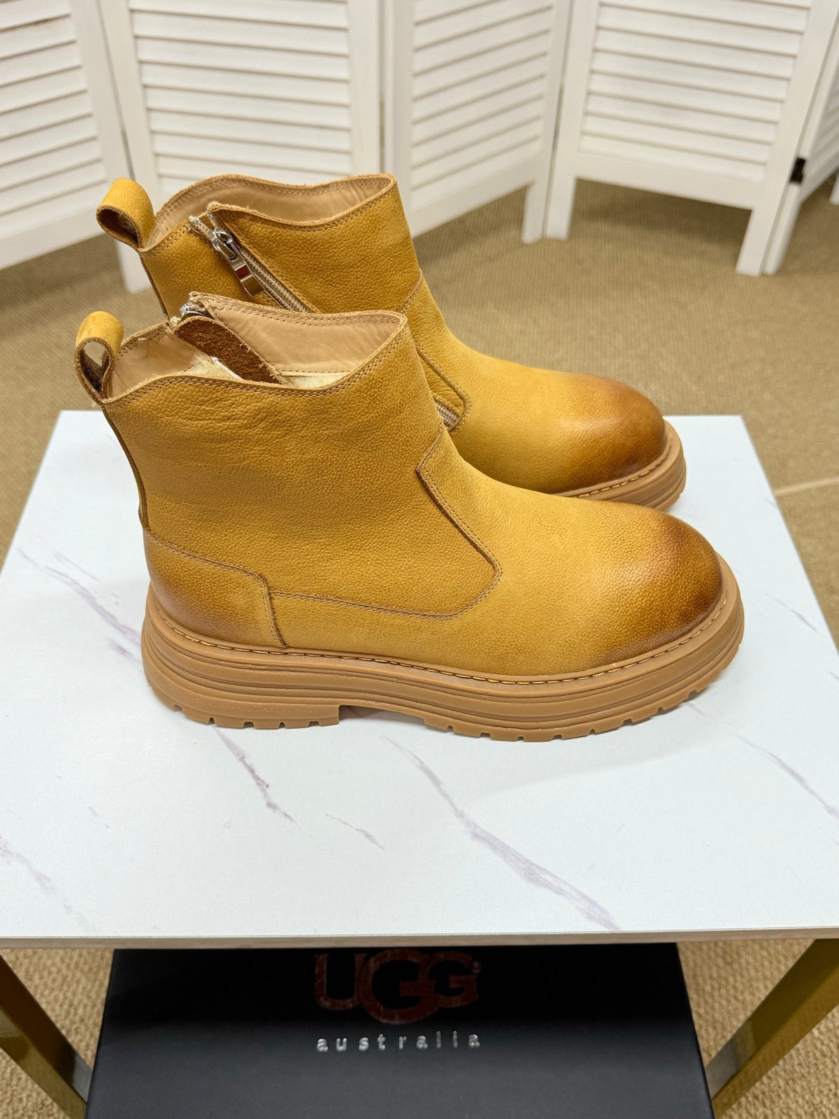 UGG Chestnut Leather Chelsea Boots