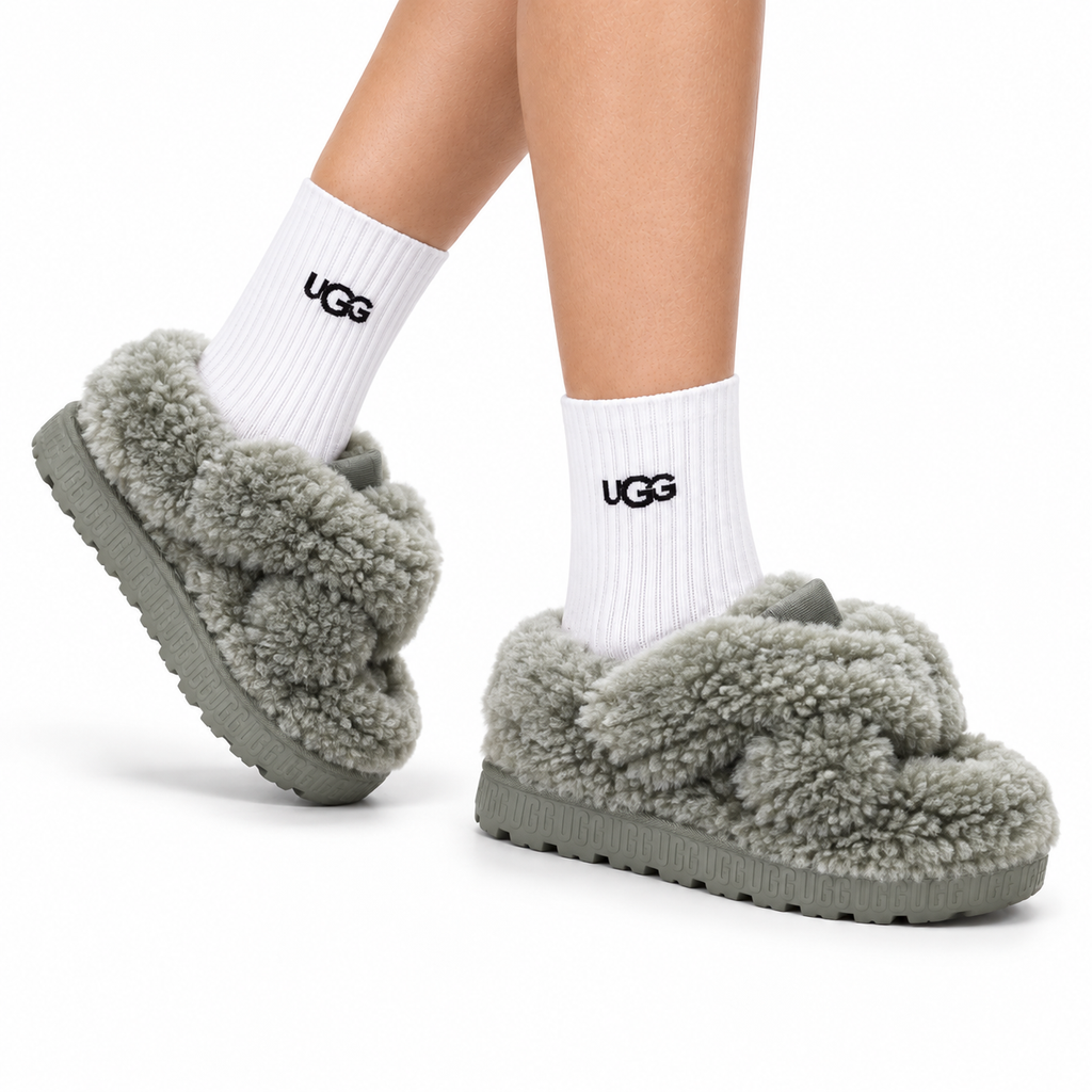 UGG Slipper Evolution Fluffy Platform Slides