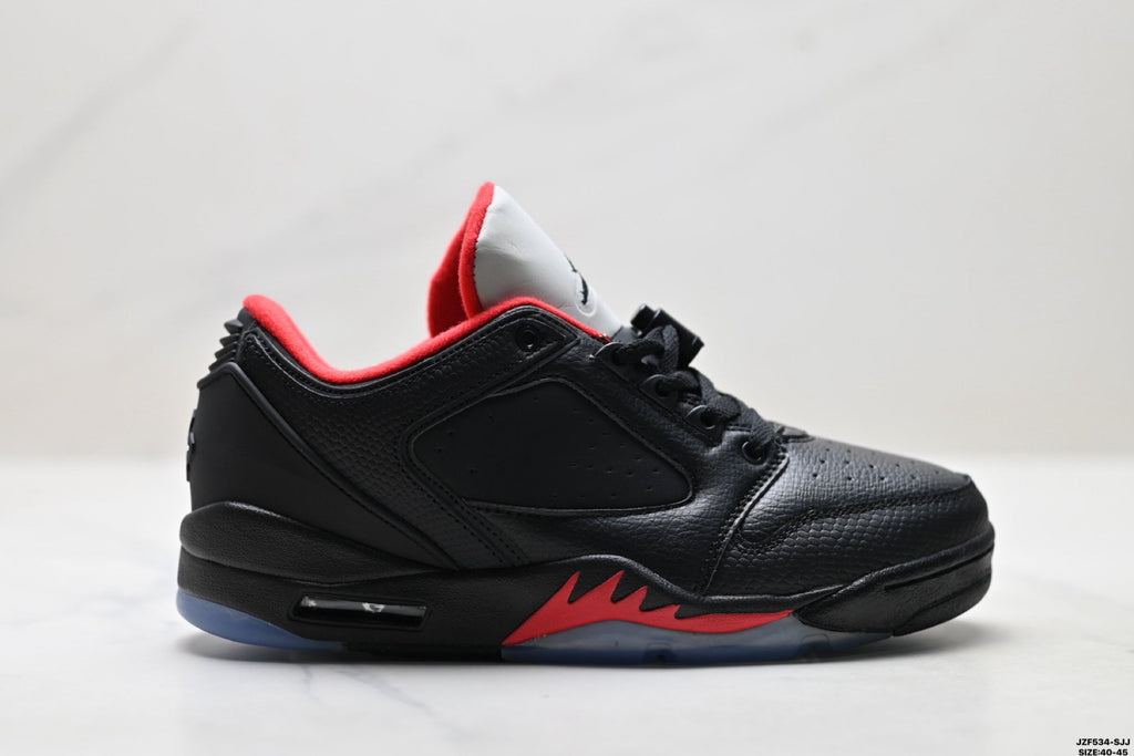 Air Jordan 5 Low Black Fire Red Sneakers