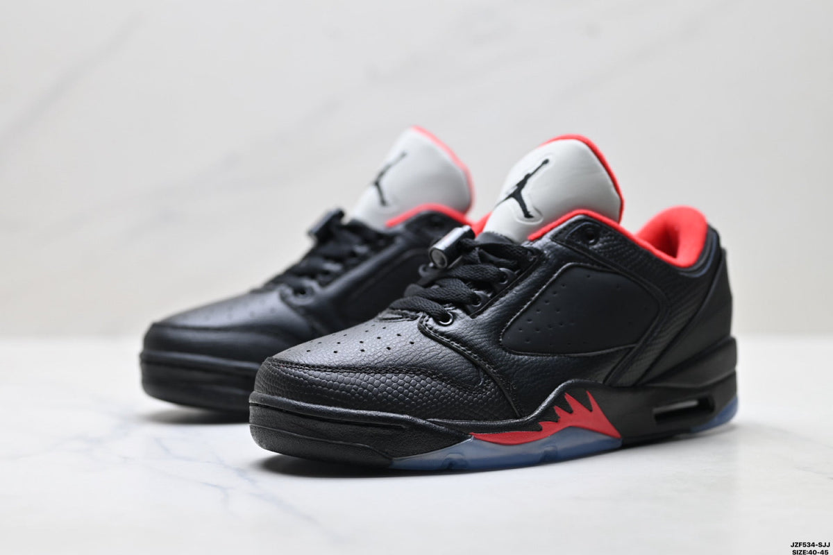Air Jordan 5 Low Black Fire Red Sneakers