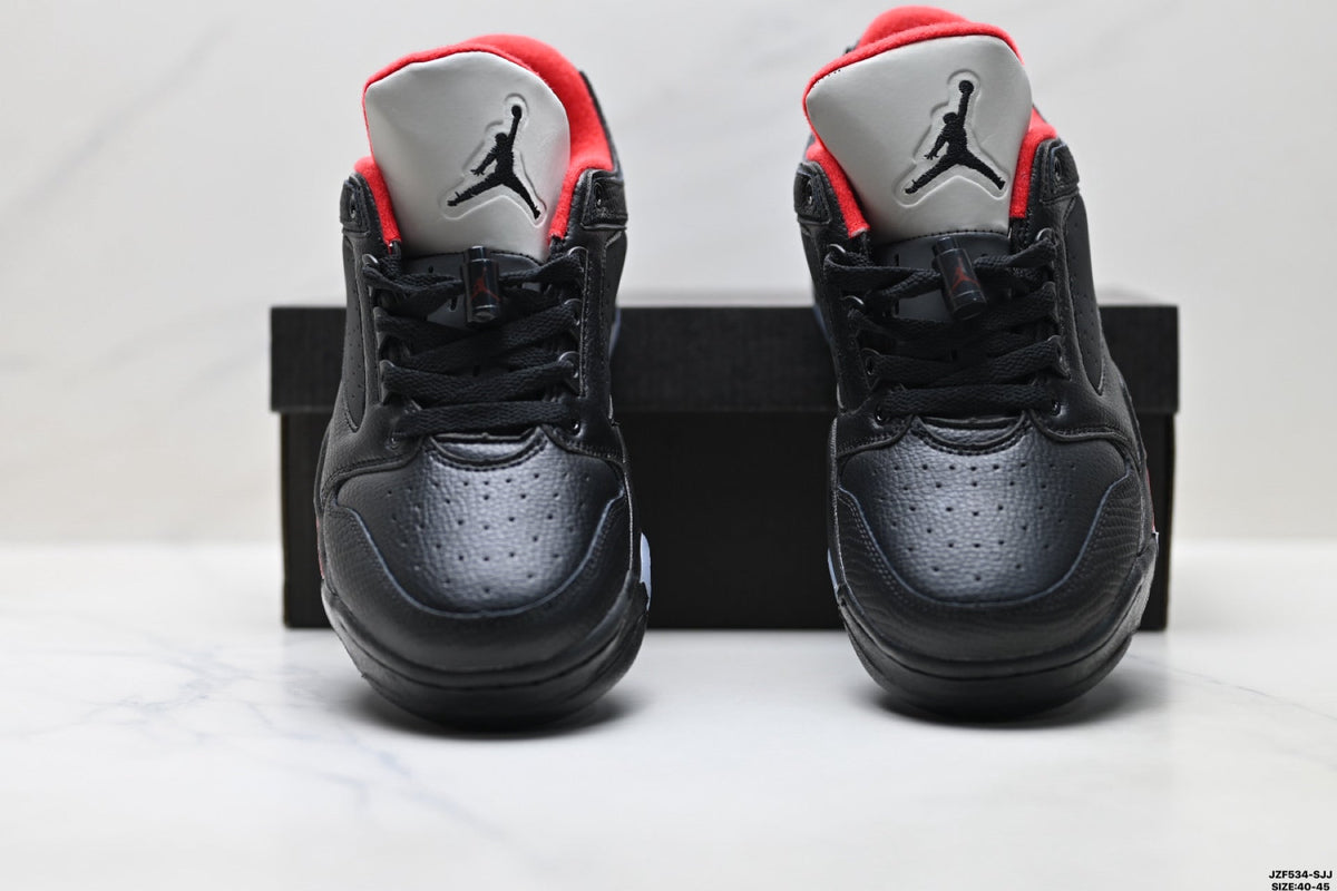 Air Jordan 5 Low Black Fire Red Sneakers