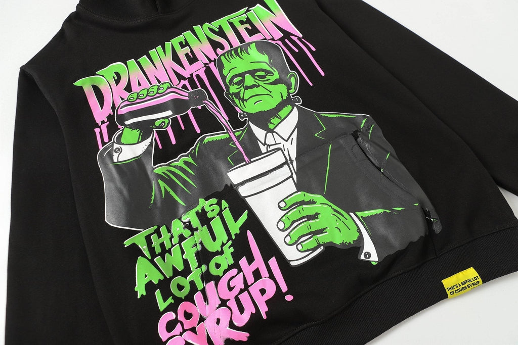 THAT'S A AWFUL LOT OF COUGH SYRUP Frankenstein Graphic Hoodie