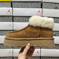 UGG Tazz Platform Women's Slip-On Boot – Suede Moc-Toe Boot with Cream Shearling Cuff, Shearling Lining & Chunky SugrSole Platform in Wheat