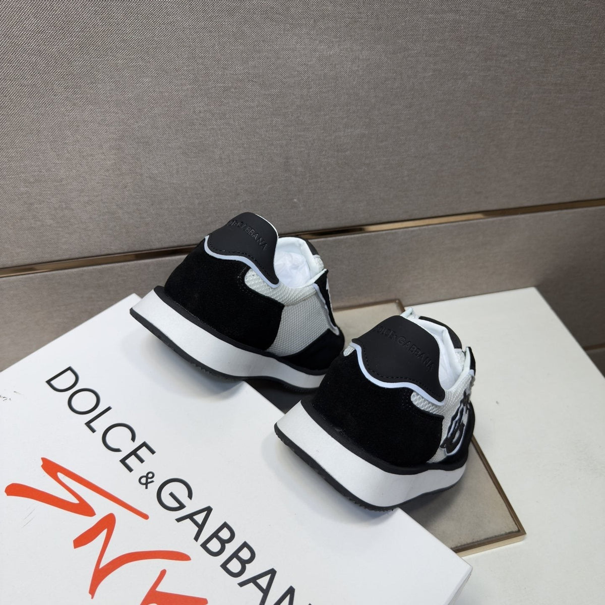 Dolce & Gabbana Black and White Panel Sneakers