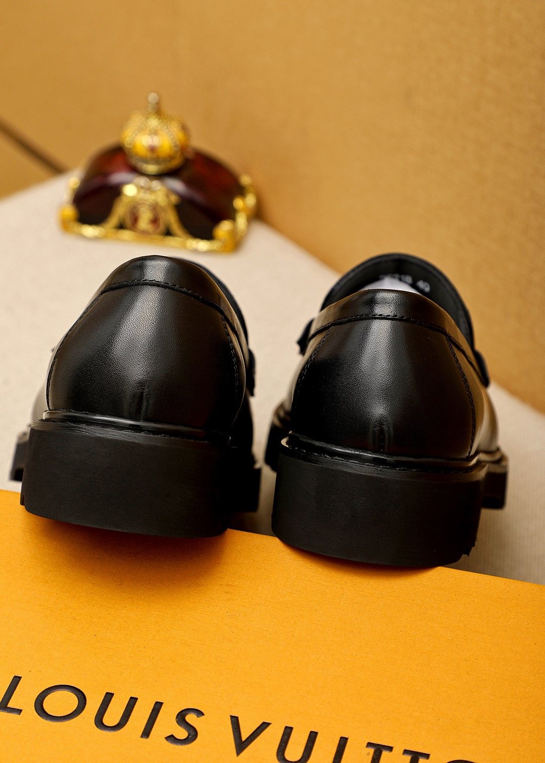 Louis Vuitton Black Metal-Bit Loafers - Rounded Toe
