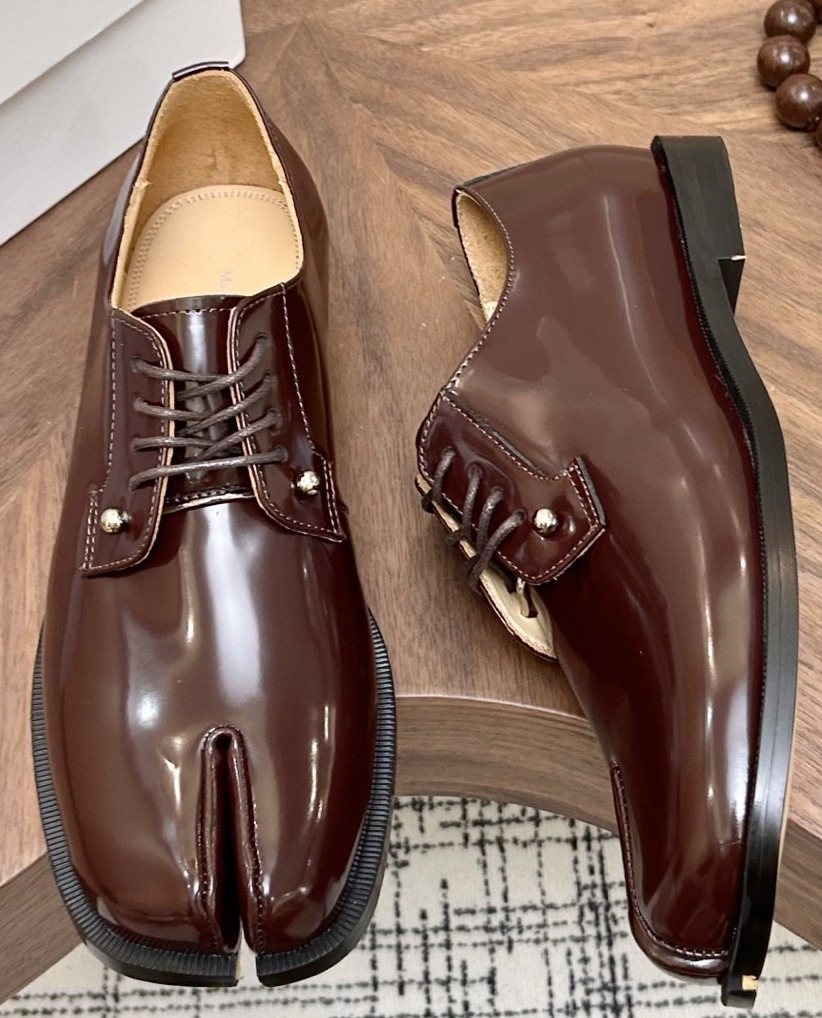 Maison Margiela Dark Brown Split-Toe Derby Shoes