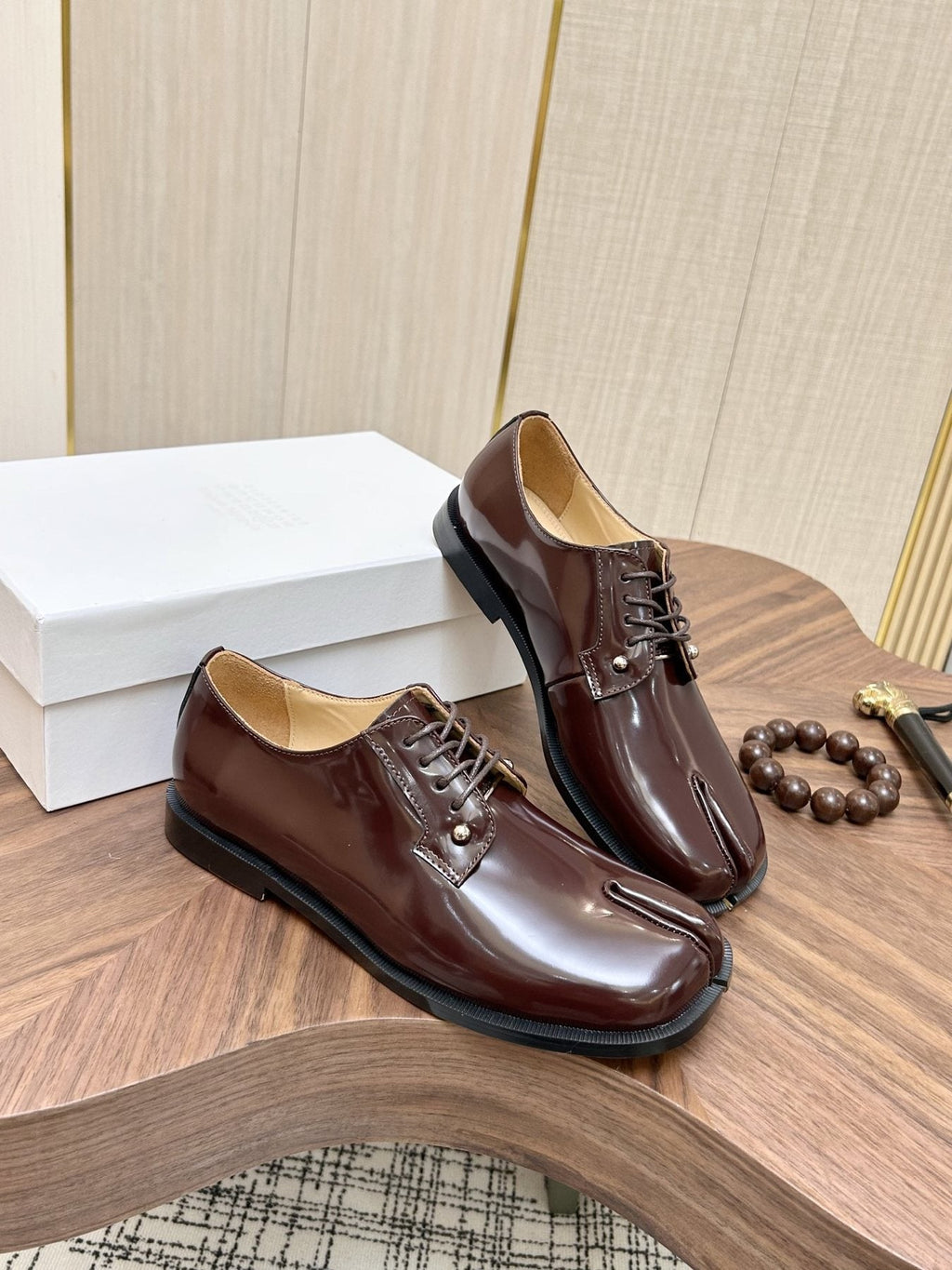 Maison Margiela Dark Brown Split-Toe Derby Shoes