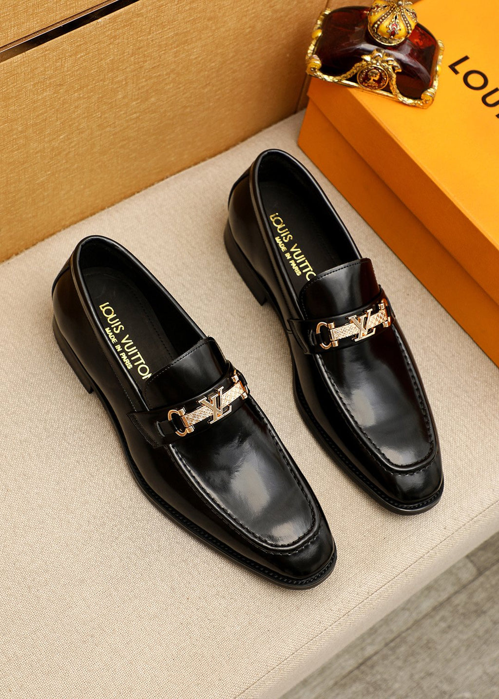 Louis Vuitton Black Buckle Loafers - Silver-Tone Hardware