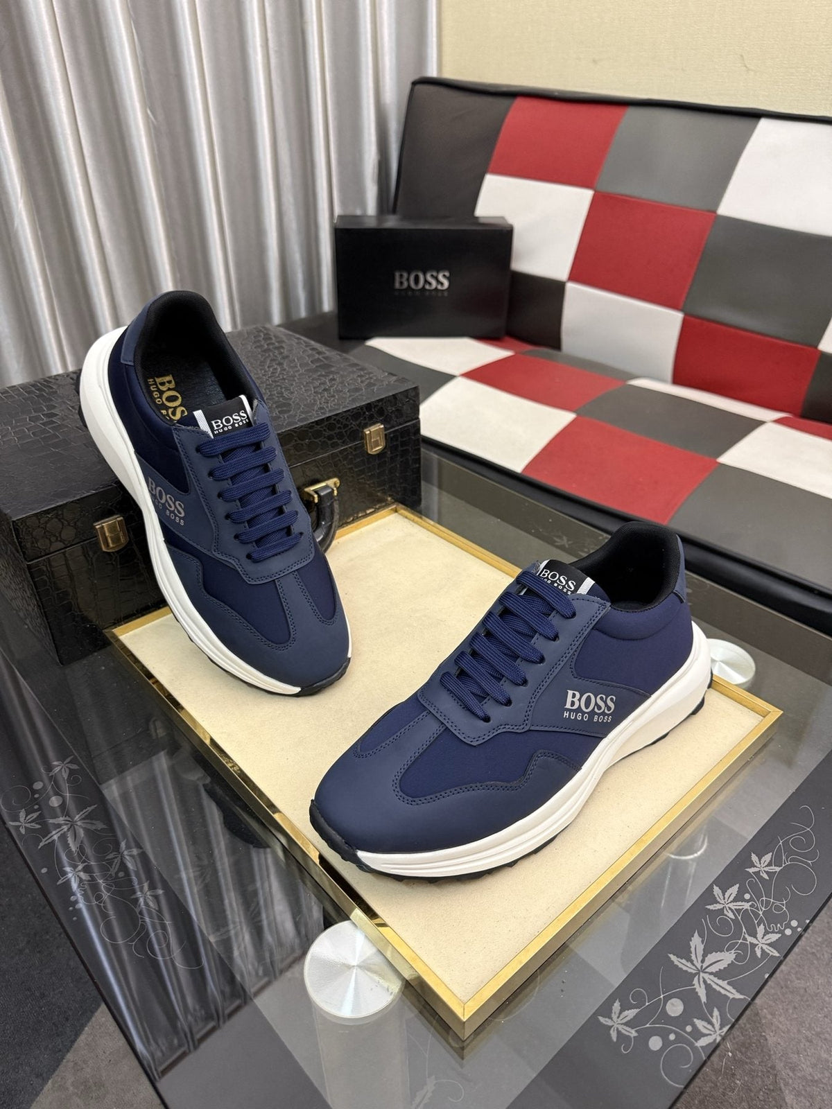 BOSS Men's Lace-Up Low-Top Sneakers