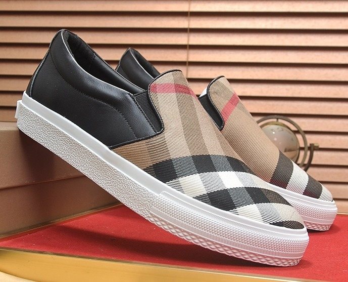 Burberry Beige Check Slip-On Sneakers