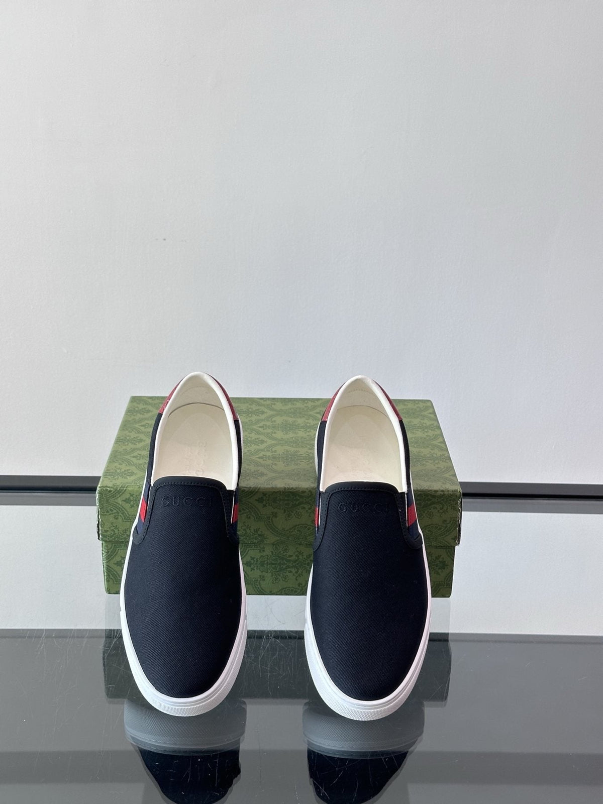 Gucci Striped Slip-On Sneakers