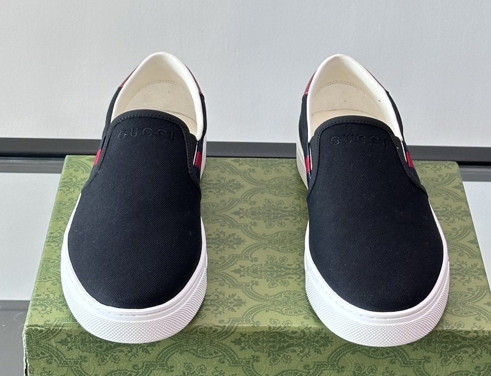 Gucci Striped Slip-On Sneakers
