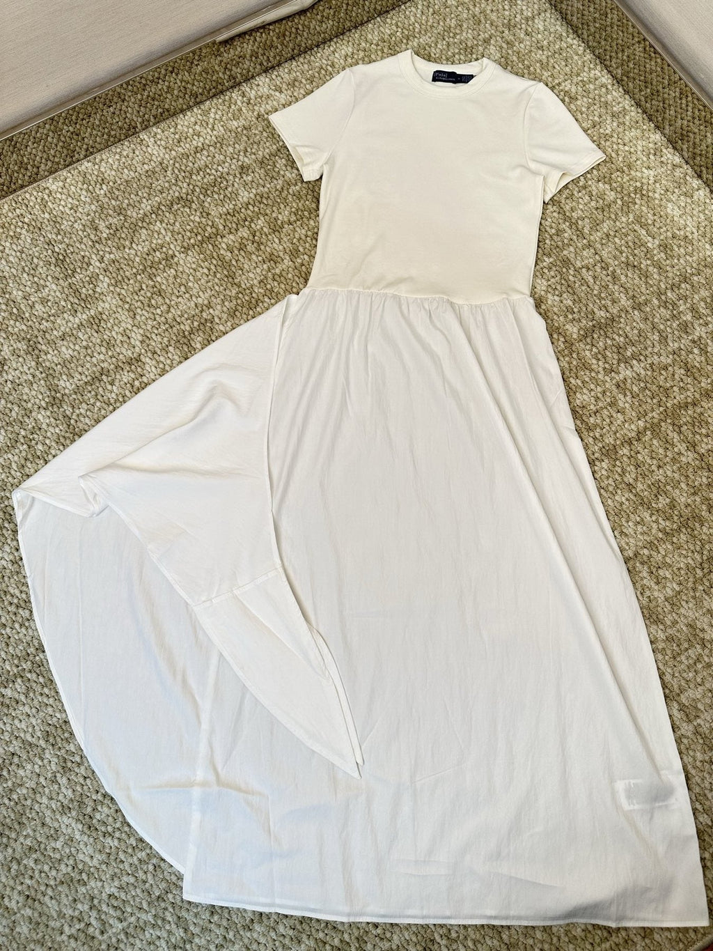 Ralph Lauren Short-Sleeve Faux-Wrap Tie Midi Dress